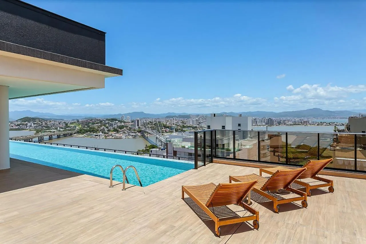 Apartamento Piscina No Rooftop Com Vista Mar | Foodhall | Wi-Fi 200Mb #Toptower Florianópolis